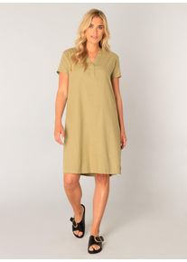 Tunikakleid Base Level "Yacin", Damen, Gr. 40, N-Gr, soft army, Web, Obermaterial: 55% Leinen, 45% Viskose, gerade knielang, Serafino, Kleider Tunikakleid, Sommerkleid mit Leinen