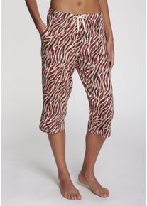 Caprihose Vivance Dreams, Damen, Gr. 44/46, N-Gr, schwarz (rot, schwarz, gemustert), Single Jersey, Obermaterial: 100% Baumwolle, gemustert, Basic, Basic 3/4-L&auml;nge, Hosen Caprihose, mit sch&ouml;nem Muster