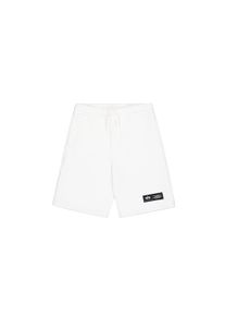 Shorts Alpha Industries "Label Jogger Short", Herren, Gr. M, Normalgr&ouml;&szlig;en, wei&szlig;, Obermaterial: 80% Baumwolle, 20% Polyester, Hosen Shorts