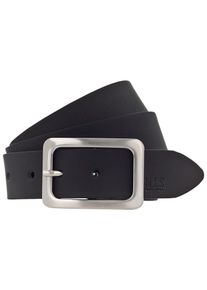 H.I.S. Lederg&uuml;rtel H.I.S, Damen, Gr. 105, schwarz, Leder, kontrastfarbene Details, unifarben, Basic, G&uuml;rtel Lederg&uuml;rtel, Schlie&szlig;e in gl&auml;nzend satiniertem Silber - demn&auml;chste NEU bis Gr. 125, Topseller