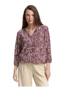 Shirtbluse Tom Tailor, Damen, Gr. 40, rot (dunkelrot abstract dot design), Web, Obermaterial: 100% Viskose, bedruckt, regular fit taillenbedeckt, V-Ausschnitt, elastischer Bund, Blusen Shirtbluse, mit All-Over Print