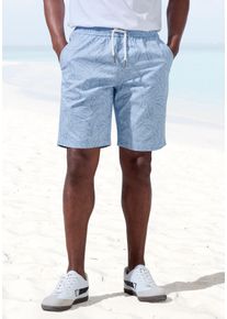 Shorts John Devin "Bermuda", Herren, Gr. XL, N-Gr, blau (blau bedruckt), Web, Obermaterial: 97% Baumwolle, 3% Elasthan, bedruckt, regular fit kurz, Hosen Shorts, kurze Hose aus elastischer, gewebter Baumwollqualit&auml;t