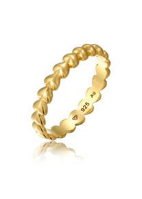 Silberring Elli "Ring Bandring Herz 925 Sterling Silber" Gr. 58, gold, Fingerringe, Damen, 58, Silber 925 (Sterlingsilber), Silberring