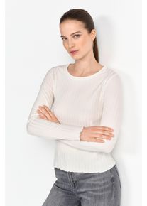 Longsleeve RICHROYAL, Damen, Gr. XL, pearl wei&szlig;, Single Jersey, Obermaterial: 70% Viskose, 27% Polyester, 3% Elasthan, slim fit normal, Rundhals, Shirts Longsleeve, perfekt zum drunterziehen, mit Rollkante am Ausschnitt