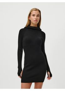 Strickkleid LEGER "Mathilde, LeGer by Lena Gercke", Damen, Gr. 40, N-Gr, schwarz, Strick, Obermaterial: 70% Viskose, 30% Polyester, k&ouml;rpernah ca. Mitte Oberschenkel, Kleider Strickkleid, mit Kapuze, k&ouml;rpernahe Passform