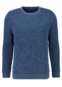 Rundhalspullover Ragman, Herren, Gr. 58, blau (blau, melange, 172), Strick, 100% Baumwolle, Rundhals, Pullover Rundhalspullover