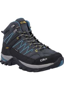 Wanderschuh CMP "RIGEL MID WP TREKKING SHOES", Herren, Gr. 46, grau (grau, blau), Veloursleder, Schuhe Wanderschuh, wasserdicht