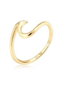 Silberring Elli "Ring Wellen Wave Maritim Meer 925 Silber" Gr. 58, gold, Fingerringe, Damen, 58, Silber 925 (Sterlingsilber), Silberring