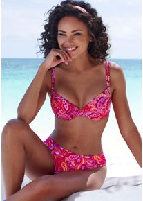 B&uuml;gel-Bikini-Top Vivance "Pretty", Damen, Gr. 36, Cup C, pink (pink bedruckt), Recycling-Polyamid, Paisleymuster, bedruckt, Bikini-Oberteile B&uuml;gel-Bikini-Top, mit modischem Paisleymuster, Topseller