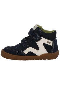 Kletterschuh Lurchi "Jarven Barefoot TEX", Jungen, Gr. 26, blau (navy, wei&szlig;), Veloursleder, Schuhe Kletterschuh, Klettboots mit TEX, Gr&ouml;&szlig;enschablone zum Download