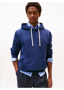 Hoodie Tommy Hilfiger "ESS SEASONAL FLEECE HOODY mit Kapuze und K&auml;ngurutasche", Herren, Gr. S, blau (heatherot blau), Sweatware, Obermaterial: 60% Baumwolle, 40% Polyester, bequem h&uuml;ftlang, elastischer Bund, Sweatshirts Hoodie, unifarben, casual, regular fit, Baumwollmix, Kapuze