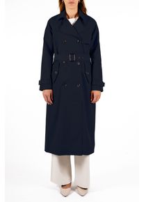 Rino & Pelle Trenchcoat RINO & PELLE "ERA", Damen, Gr. 38, schwarz navy, Web, Obermaterial: 100% Polyester. Futter: 100% Polyester, unifarben, k&ouml;rpernah kniebedeckend, V-Ausschnitt, abgerundeter Saum, M&auml;ntel Trenchcoat, mit doppelter Knopfleiste und G&uuml;rtel