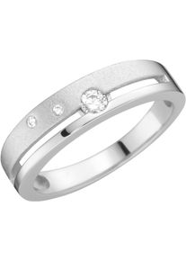 Fingerring Firetti "Schmuck Geschenk Damenring Ring matt glanz" Gr. 18, silber (silberfarben, kristallwei&szlig;), Fingerringe, Damen, 18, Messing, 2,8mm, Fingerring, mit Zirkonia (synth.)