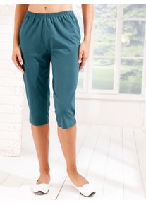 Caprihose, Damen, Gr. 46, Normalgr&ouml;&szlig;en, gr&uuml;n (petrol, taupe), 100% Baumwolle, Doppelpack-Farbe grau-meliert:15% Viskose, 85% Baumwolle, unifarben, knielang, Hosen Caprihose