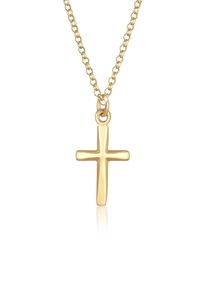 Kette mit Anh&auml;nger Elli "Halskette Kreuz Filigran Glauben Symbol 925 Silber" Gr. 45, gold, Halsketten, Damen, 45, ohne Stein, Silber 925 (Sterlingsilber), Kette mit Anh&auml;nger