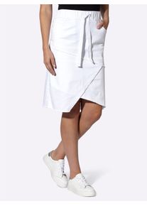 Schlupfrock Heine, Damen, Gr. 48, wei&szlig;, 98% Baumwolle, 2% Elasthan, unifarben, kurz, R&ouml;cke Schlupfrock