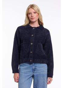 Rino & Pelle Strickjacke RINO & PELLE "BUBBLY", Damen, Gr. L (40), schwarz navy, Web, Obermaterial: 63% Polyamid, 24% Polyester, 13% Viskose, normal h&uuml;ftbedeckend, Rundhals, Strickjacken Strickjacke, mit flauschiger Optik