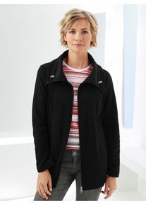 Fleecejacke Classic Basics, Damen, Gr. 44, schwarz, 100% Polyester, unifarben, figurumspielend, Jacken Fleecejacke