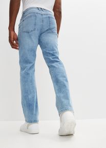 Regular-fit-Jeans bonprix "Regular Fit Stretch-Jeans m. Komfortschnitt, Straight", Herren, Gr. 64, N-Gr, blau (mittelblau denim), Obermaterial: 98% Baumwolle, 2% Elasthan, regular fit, Jeans Regular-fit-Jeans, mit Stretch-Material, Komfortschnitt, im Vintagelook