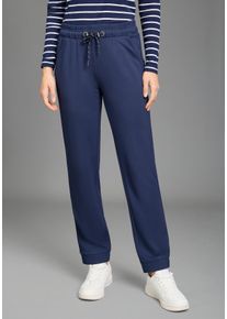 Schlupfhose Kangaroos, Damen, Gr. 46, N-Gr, marine, Jersey, Obermaterial: 70% Viskose, 25% Polyamid, 5% Elasthan, bequem kn&ouml;chelfrei, Hosen Schlupfhose, Jerseyhose mit geradem Bein, mit Eingrifftaschen und Leistentaschen