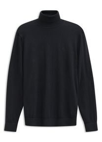 Rollkragenpullover Bugatti "Regular Fit", Herren, Gr. XL, blau (390, marine), Strick, 95% Baumwolle, 5% Kaschmir, unifarben, regular fit, ohne Ausschnitt, Rippb&uuml;ndchen, Pullover Rollkragenpullover, aus Baumwolle-Kaschmir