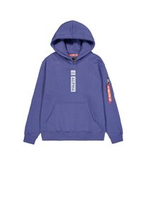 Hoodie Alpha Industries "Alpha Puff Print Hoodie", Herren, Gr. S, lila (night lila), Obermaterial: 80% Baumwolle, 20% Polyester, regular fit, Sweatshirts Hoodie