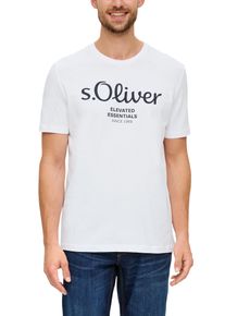 T-Shirt s.Oliver, Damen, Gr. S, wei&szlig;, Single Jersey, Obermaterial: 100% Baumwolle, bedruckt, regular fit h&uuml;ftlang, Rundhals, abgesteppte Kante, Shirts T-Shirt, mit Logo-Print