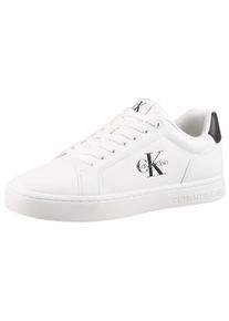 Sneaker Calvin Klein Jeans "CLASSIC CUPSOLE MONO LTH", Herren, Gr. 46, schwarz-wei&szlig; (wei&szlig;, schwarz), Leder, Lederimitat, unifarben mit Farbeinsatz, Schuhe Sneaker, Freizeitsneaker, Halbschuh, Schn&uuml;rschuh in klassischer Optik