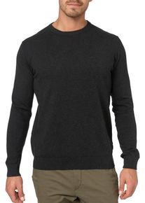 Rundhalspullover INDICODE "Wildman", Herren, Gr. S, grau (charcoal mix), Strick, Obermaterial: 80% Baumwolle, 20% Polyamid, unifarben, normal, Rundhals, Pullover Rundhalspullover