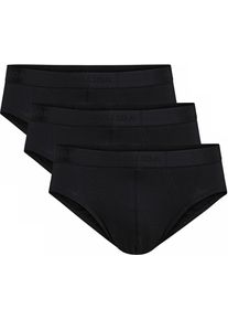 Slip Calida "Natural Benefit", Herren, Gr. S (46/48), schwarz, Single Jersey, Obermaterial: 94% Baumwolle, 6% Elasthan, unifarben, normal, Unterhosen Slip, Single Jersey-Qualit&auml;t, elastisch, Multipack, ohne Eingriff