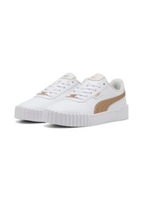 Sneaker Puma "CARINA 3.0 DAYINIGHT", Damen, Gr. 38,5, wei&szlig; (Puma wei&szlig;, Puma gold), Synthetik, Schuhe Sneaker