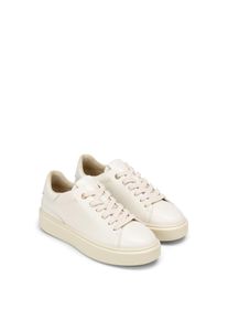 Marc O'Polo Plateausneaker MARC O'POLO "CORA", Damen, Gr. 39, sanftes wei&szlig;, Glattleder, unifarben, Schuhe Plateausneaker, Schn&uuml;rschuh, Halbschuh, Klassik-Sneaker mit gepolstertem Schaftrand