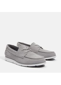 Sneaker Timberland "GRAFTON BAY LACE UP SHOE", Herren, Gr. 44,5, lt grau suede, Leder, Schuhe Sneaker