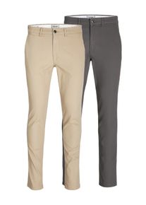 Jack & Jones Chinohose JACK & JONES "JPSTMARCO JJDAVE 2PK MP NOOS", Herren, Gr. 32, L&auml;nge 32, crockery pack:asphalt, Web, Obermaterial: 98% Baumwolle, 2% Elasthan, unifarben, slim fit normal, Hosen Chinohose
