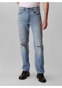 Straight-Jeans Calvin Klein Jeans "STNDRD STRGHT ABNER JEAN", Herren, Gr. 30, L&auml;nge 34, abner, Denim/Jeans, Obermaterial: 99% Baumwolle, 1% Elasthan, unifarben, gerade lang, Jeans Straight-Jeans, Mit G&uuml;rtelschlaufen