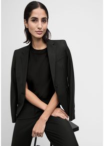 Blusenblazer Cinque "CIBOOMI", Damen, Gr. 42, schwarz, Web, Obermaterial: 53% Polyamid, 43% Schurwolle, 4% Elasthan, unifarben, schmal normal, V-Ausschnitt, eingesetzt,&Auml;rmel mit &Auml;rmelschlitz gerader Abschluss mit Kn&ouml;pfen, Blazer Blusenblazer, Mit Markenlabelpl&auml;ttchen