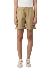 Shorts s.Oliver, Damen, Gr. 46, N-Gr, beige (twill beige), Obermaterial: 50% Baumwolle, 50% Lyocell. Futter: 100% Baumwolle, unifarben, regular fit ca. Mitte Oberschenkel, Hosen Shorts, Sommerhose mit elastischem Bund