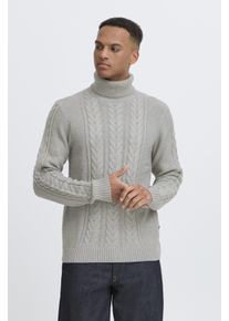 Stehkragenpullover Blend "BHBASIM Roll", Herren, Gr. XL, grau (stone mix), Strick, Obermaterial: 50% Baumwolle, 47% Polyacryl, 3% Nylon, unifarben, regular fit normal, Rippb&uuml;ndchen, Pullover Stehkragenpullover