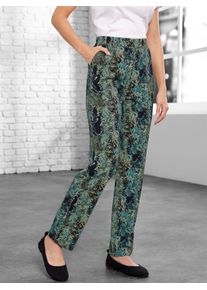 Schlupfhose, Damen, Gr. 46, bunt (marine, salbei, bedruckt), 100% Baumwolle, gemustert, mehrfarbig, Hosen Schlupfhose