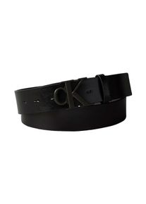 Lederg&uuml;rtel Calvin Klein "MONOGRAM BUCKLE 35MM", Herren, Gr. 120, schwarz (schwarz, matte schwarz), Rindsleder, unifarben, G&uuml;rtel Lederg&uuml;rtel, Gr&ouml;&szlig;enverstellbar