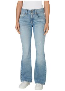 5-Pocket-Jeans Pepe Jeans "FLARE JEANS MW VENUS", Damen, Gr. 26, L&auml;nge 30, light used bleached, Denim/Jeans, Obermaterial: 99% Baumwolle, 1% Elasthan, ausgestellt, Jeans 5-Pocket-Jeans, im Flared Fit