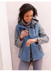 Softshelljacke Casual Looks, Damen, Gr. 48, grau (rauchblau, anthrazit), 94% Polyester, 6% Elasthan, gemustert, mehrfarbig, unifarben, Jacken Softshelljacke