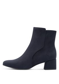 Stiefelette Marco Tozzi, Damen, Gr. 40, blau (dunkelblau), Textil, Veloursleder, Schuhe Stiefelette, Blockabsatz, Businessschuh, Ankleboots mit Ziern&auml;hen