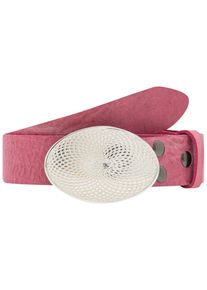 Lederg&uuml;rtel RETTUNGSRING G&Uuml;RTEL, Damen, Gr. 11,5, pink (pink, rosa), Leder, unifarben, G&uuml;rtel Lederg&uuml;rtel, mit austauschbarer Schlie&szlig;e &raquo;Mantra Silber Gl&auml;nzend&laquo;
