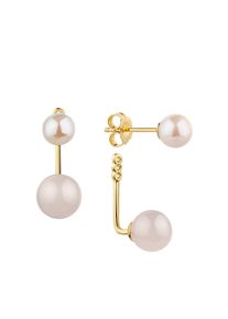 Paar Ohrstecker Firetti "Schmuck Geschenk Silber 925 Ohrschmuck Ohrringe Kugeln", gelbgoldfarben, rosa, wei&szlig;, rosa, Ohrringe, Damen, 6mm, Perlen Silber 925 (Sterlingsilber), Perlen, Silber 925 (Sterlingsilber), Paar Ohrstecker, mit Quarz - mit S&uuml;&szlig;wasserzuchtperle - Einh&auml;nger abnehmbar