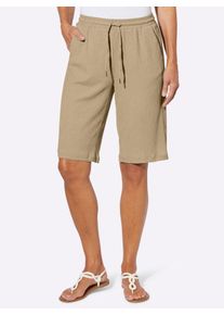 Bermudas Classic Basics, Damen, Gr. 46, Normalgr&ouml;&szlig;en, beige, 97% Polyester, 3% Elasthan, unifarben, Hosen Bermudas