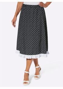 Trachtenrock Classic Basics, Damen, Gr. 38, schwarz (schwarz, ecru, bedruckt), 50% Baumwolle, 50% Polyester, gebl&uuml;mt, gemustert, mehrfarbig, wadenlang, R&ouml;cke Trachtenrock