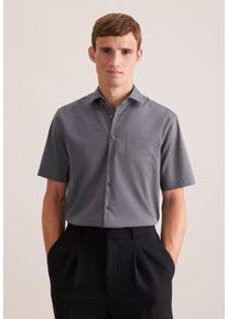 Businesshemd Seidensticker "Schwarze Rose", Damen, Gr. L42, normale &Auml;rmell&auml;ngen, grau, 100% Baumwolle, unifarben, regular fit, gerader Abschluss, Hemden Businesshemd, Regular 1/2 Kentkragen Uni