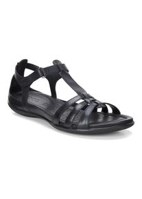 Riemchensandale Ecco "FLASH", Damen, Gr. 37, schwarz, Leder, Schuhe Riemchensandale, Sommerschuh, Sandalette, Klettschuh, im Metallic-Look