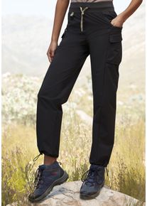active by Lascana Trekkinghose LASCANA ACTIVE "Cargo Pants", Damen, Gr. 46, N-Gr, schwarz, Web, Obermaterial: 92% Polyamid, 8% Elasthan, unifarben, Hosen Trekkinghose, Schlupfform, Topseller